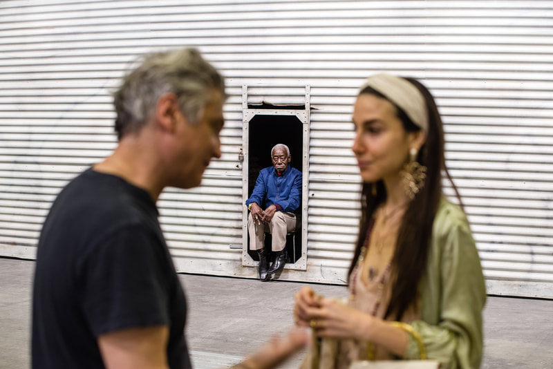 Photo of performative installation art work of Sislej Xhafa at Art Basel 2019
